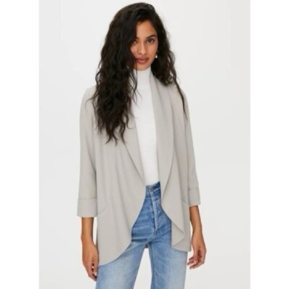 Wilfred Aritzia Crete Light Grey Gray Taupe Crepe Chevalier North Blazer Jacket - Picture 12 of 14